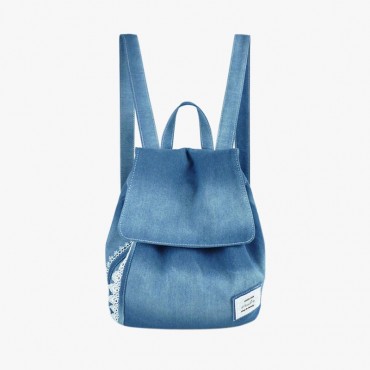 Retro Denim Satchel Canvas Backpack