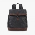 Vintage Canvas Shoulder Leather Backpack