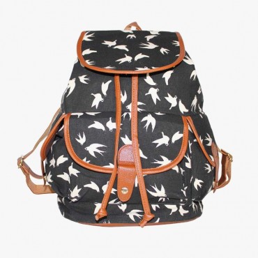 Girls Vintage Canvas Printing Backpack