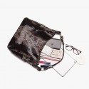 Serpentine Print Leather Shoulder Handbag