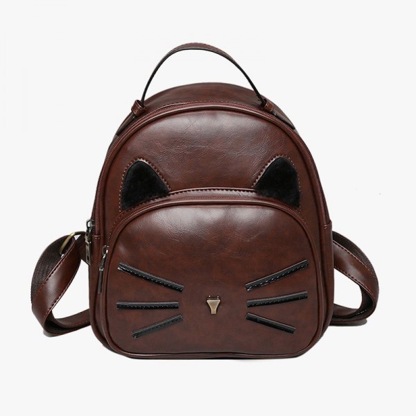 Teenage Girls School Leather Backpack