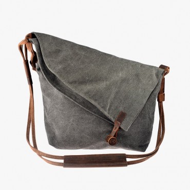 Crazy Horse Canvas &#038; Leather Messenger Bag