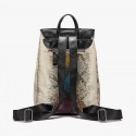 Serpentine Print Leather Backpack